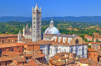 Udsigt til domkirken i Siena og den gamle bymidte, Toscana