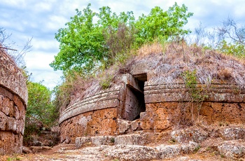 Nekropolis i byen Tarquinia i Umbrien