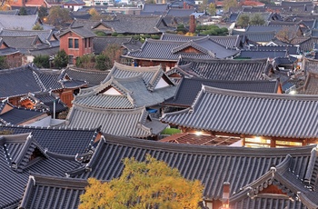 Udsigt ud over tagene i Jeonju Hanok Village i Jeonju - Sydkorea
