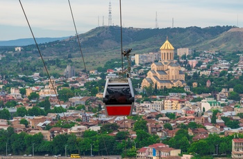 Kalelbanen til Narikala-fæstningen i Tbilisi - Georgien