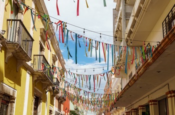 Pyntet op til fest i kystbyen Campeche i Mexico