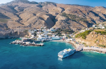 Kystbyen Sfakia kendt som Chora Sfakion på Kreta - Grækenland