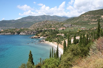 Kysten tæt på Kalamata på Peloponnes - Grækenland