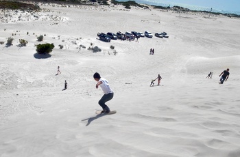 Sandboarding i Lancelin Sand Dunes - Western Australia