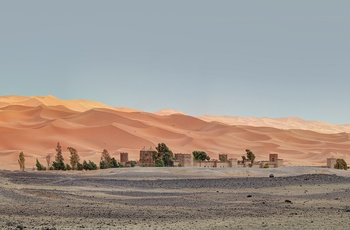 Landsbyen Merzouga ved ørkenområdet Erg Chebbi - Marokko