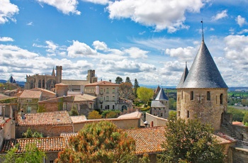 Fæstningsbyen Carcassonne, Languedoc-Roussillon, Frankrig