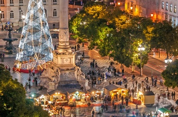 Juletræ på Rossio pladsen i Lissabon