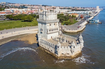 Luftfoto af Torre de Belém i Lissabon