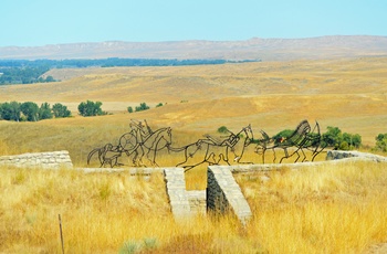 Native American Memorial statue ved Little Bighorn Battlefield - Montana