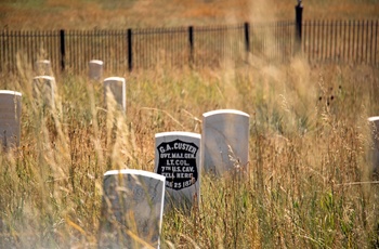 Little Bighorn Battlefield og kirkegård med faldne soldater fra slaget - Montana