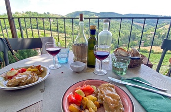 Lokale specialiteter i vinområdet Chianti Classico - Toscana i Italien