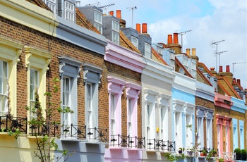 Farverige huse i Camden Town i London
