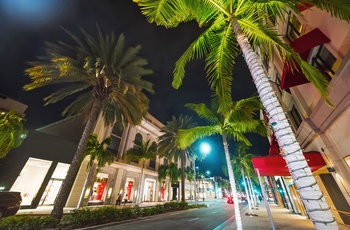 Rodeo Drive om aftenen, Los Angeles i USA