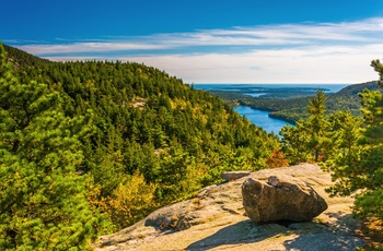 Udsigt i Acadia National Park på Mount Desert Island, Maine i USA