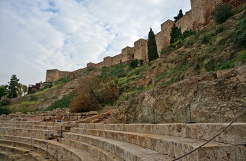 Amfiteateret foran Alcazaba i Malaga, Andalusien