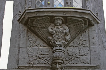 Detalje på Bramall Hall, bindingsværkshus - Manchester i England