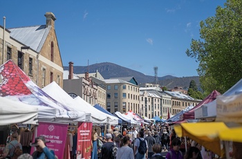 Marked i Hobart på Tasmanien