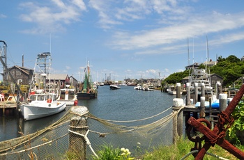 Den lille havn i Menemsha på øen Martha's Vineyard, Massachusetts 