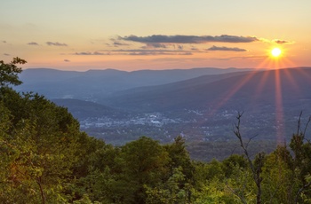 Solnedgang over Berkshires - Massachusetts i USA