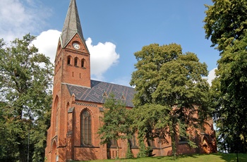 Kirke i Malchow ved Fleesensee i Mecklenburg-Vorpommern, Tyskland
