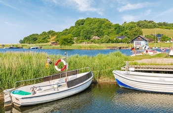 Småbåde og smuk natur i Mecklenburg-Vorpommern, Tyskland