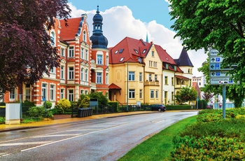 Den gamle bydel i Schwerin, Mecklenburg-Vorpommern i Tyskland