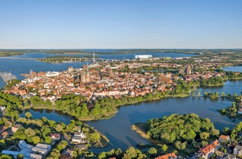 Luftfoto af Stralsund i Mecklenburg-Vorpommern, Tyskland
