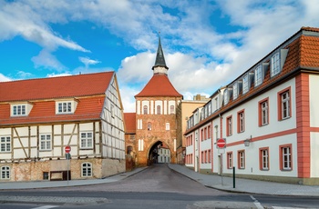 Byport i Stralsund i Mecklenburg-Vorpommern, Tyskland