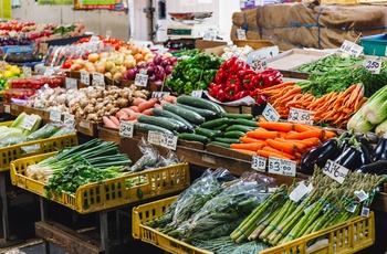 Masser af friske grøntsager på markedet i Melbourne
