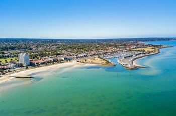 Lækker strand tæt på Melbourne, St. Kilda Beach - Australien