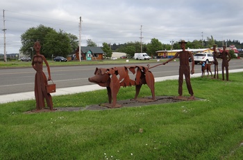 Metalskulpturer, Gris, Raymond, Washington State