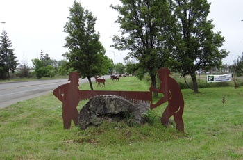 Metalskulpturer, Skovarbejdere, Raymond, Washington State