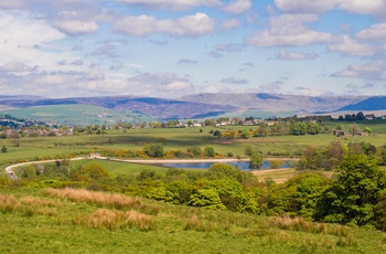 Landskabet tæt på Lyme Park i Midtengland