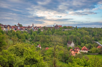 Udsigt fra slotshaven til Rothenburg ob der Tauber - Sydtyskland