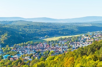 Udsigt til kur- og spabyen Bad Kissingen i Bayern - Sydtyskland