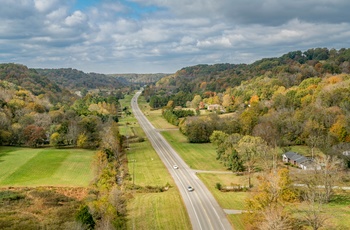 Vejen Natchez Trace Parkway gennem Mississippi og Tennessee