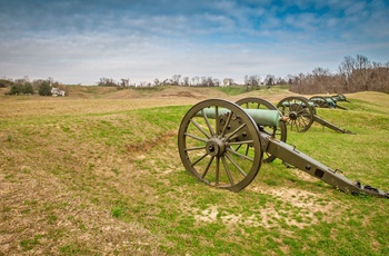 Kanoner i Vicksburg National Military Park - Mississippi i USA