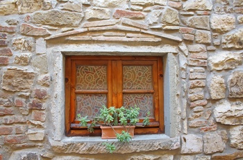Lille vindue i Montefioralle, Toscana