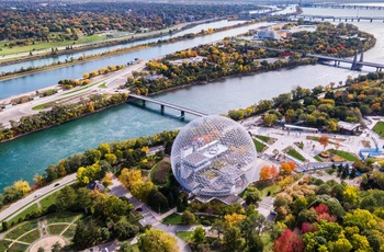 Montreal Biosphere på Ile-Sainte-Helene i St. Lawrence floden, Quebec i Canada