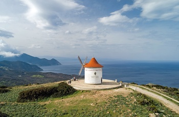 Moulin Mattei på halvøen Cap Corse på Korsika - Frankrig