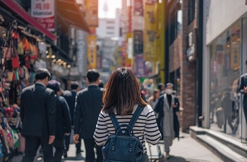 Myeongdong - shoppingområde i Seoul - Sydkorea