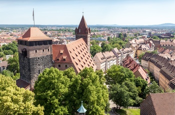 Udsigt fra borgen i Nürnberg