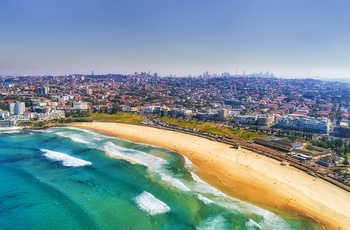 Luftfoto af Bondi Beach, Sydney i New South Wales