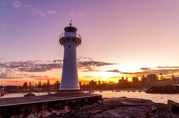 Fyrtårnet Breakwater Lighthouse i Wollongong- New South Wales