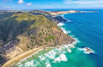 Cape Reinga set fra en drone, New Zealands Nordø