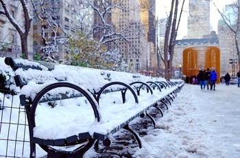 Sne i Central Park, New York