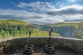 Udsigt ud over skoven i Letchworth State Park , New York State