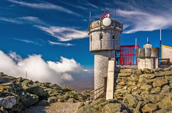 Toppen af Mount Washington i New Hampshire, USA