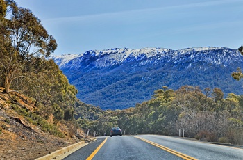 Vej mod Snowy Mountains i New South Wales, Australien