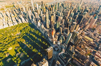 Luftfoto af Central Park om sommeren, New York
